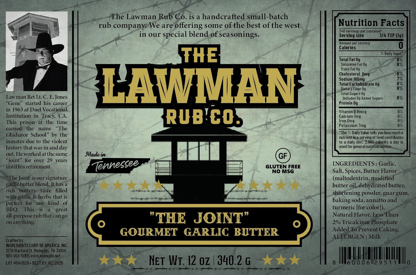 The Lawman Rub Co "The Joint" Butter Garlic