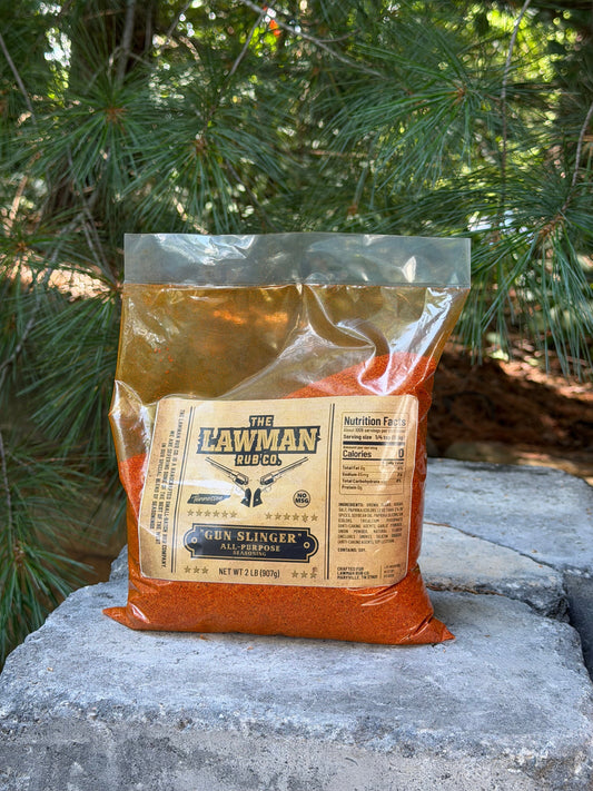Gunslinger BBQ Seasoning Now Available in 2 lb Bulk Bags for Only $19.99 – Big Savings at The Lawman Rub Co.