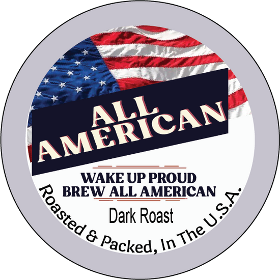 All American dark roast coffee K-Cups from The Lawman Coffee Co.