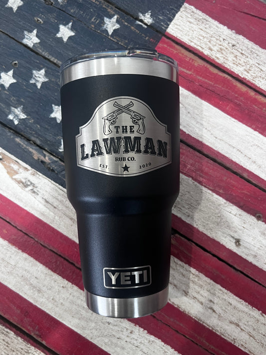 30 oz Yeti Cup with Mag Slider Lid Double Sided Lawman Logo