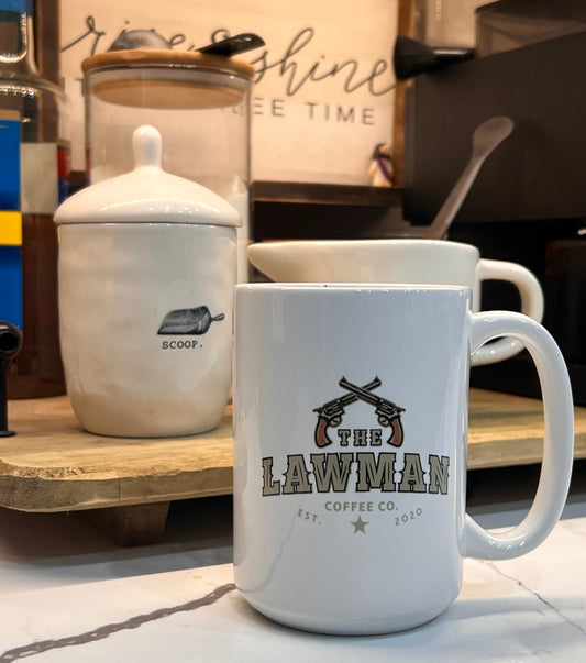 The Lawman Coffee Mug – Bold 15 oz Ceramic Mug for Daily Coffee Rituals